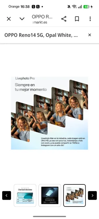 OPPO Reno14 5G Blanco 512GB Nuevo