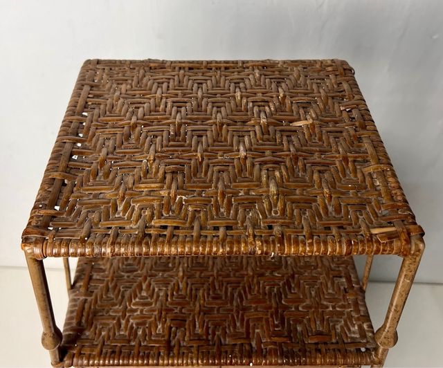 Cajonera Vintage de bambú y ratán