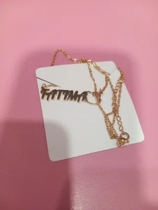 Colgante Nombre Fatima Hello Kitty Oro