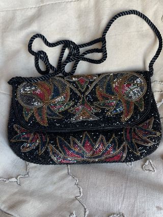 Bolso Joya Vintage Pedrería Artesanal Años 70/80