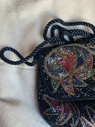 Bolso Joya Vintage Pedrería Artesanal Años 70/80