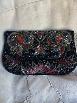 Bolso Joya Vintage Pedrería Artesanal Años 70/80