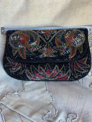 Bolso Joya Vintage Pedrería Artesanal Años 70/80