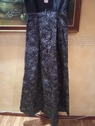 Vestido de fiesta negro y blanco
