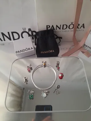 Lote 8 Charms Plata Ley Pandora