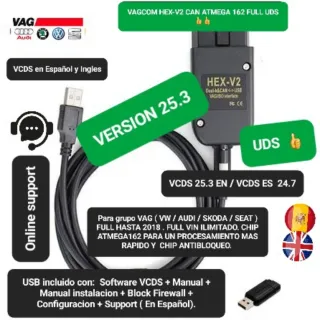 VCDS HEX-V2 ATMEGA 162 UDS Español/Inglés