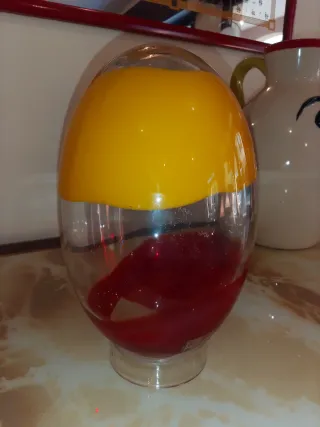 Uovo Murano Vetro Arancio Rosso