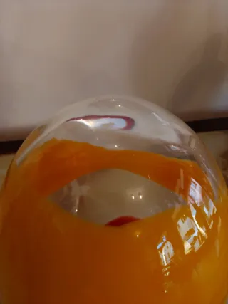 Uovo Murano Vetro Arancio Rosso