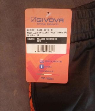 Pantalón deportivo GIVOVA negro y naranja