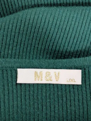 Abito Maglia Costine Verde M&V Virale su Tiktok,L