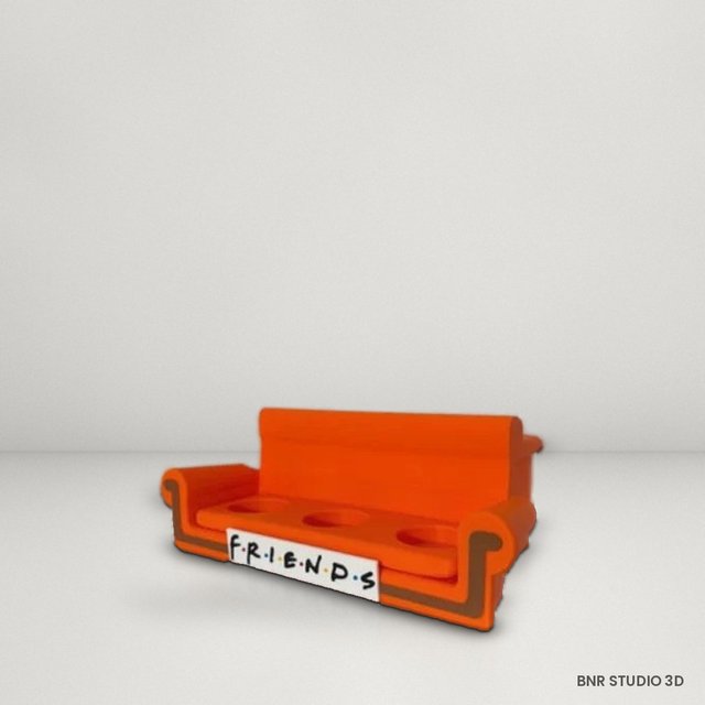 Sofá naranja Friends para figuras McDonald’s