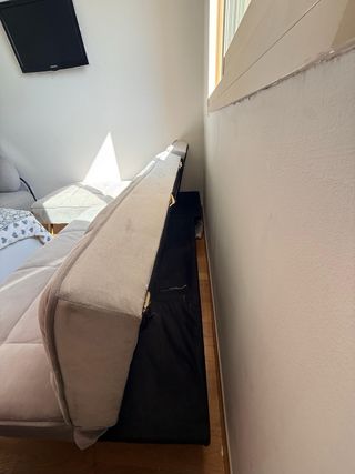 Divano letto grigio a 3 posti con chaise longue