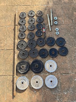 Kit Musculación Mancuernas y Barra