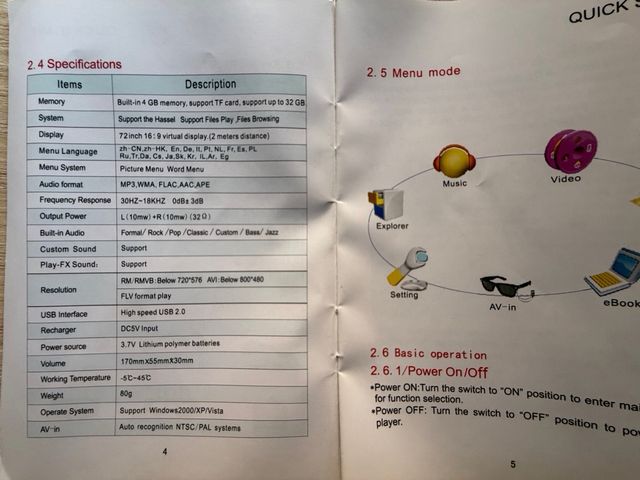 Gafas Video Multimedia + Accesorios