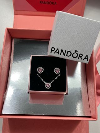 Conjunto Pandora Corazón Rosa de SANVALENTIN