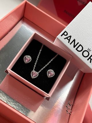 Conjunto Pandora Corazón Rosa de SANVALENTIN