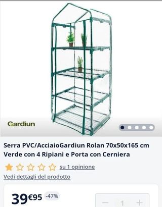 Invernadero 4 Baldas con ruedas 70x50x165cm