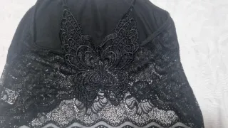 Top encaje transparente efecto mariposa