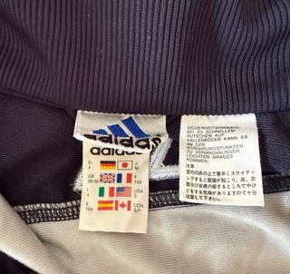 Chaqueta Adidas cremallera gris y azul vintage