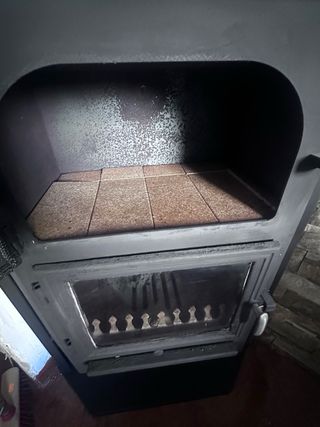 Estufa leña con horno esquinera