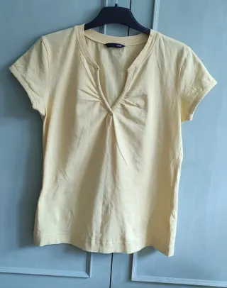 Camiseta H&M amarilla manga corta mujer