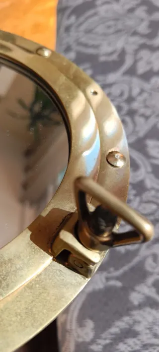 Espejo Redondo Latón Antiguo