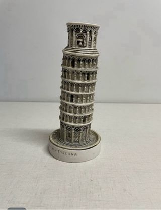Escultura Torre de Pisa Beige/Gris