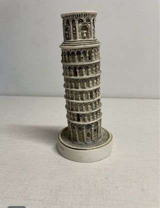 Escultura Torre de Pisa Beige/Gris