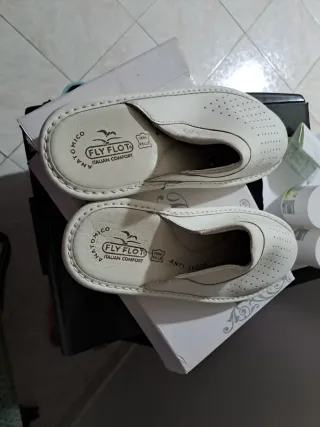 Ciabatte Fly Flot Donna Vera Pelle Bianco