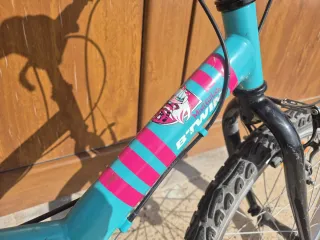 Bicicleta infantil azul y rosa