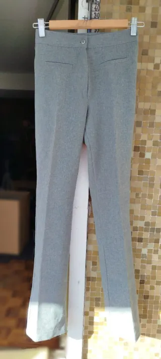 Top + pantalón vestir gris primavera verano #0002