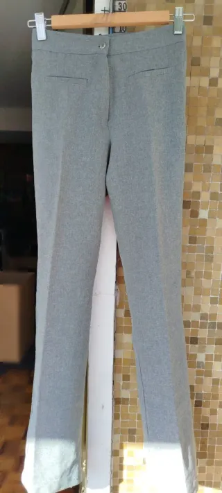 Top + pantalón vestir gris primavera verano #0002