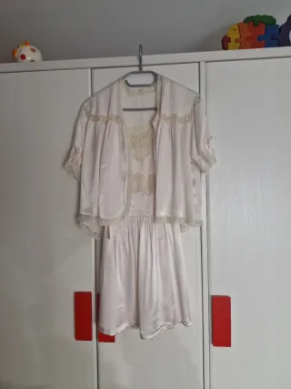Camisón vintage hecho a mano T42 + camisón regalo