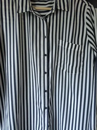 Camisa mujer rayas blancas y negras tela ligera