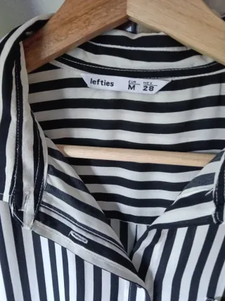 Camisa mujer rayas blancas y negras tela ligera