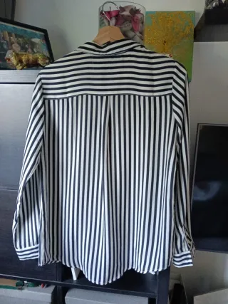 Camisa mujer rayas blancas y negras tela ligera