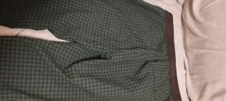 Pantalón mujer cuadros verde oscuro/negro