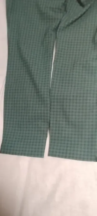 Pantalón mujer cuadros verde oscuro/negro