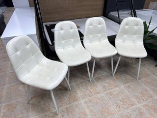 4 Sillas Nórdicas Beige Terciopelo - ¡Estrenalas!