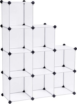 SONGMICS LPC115S Scaffale Modulare in Plastica, Bianco