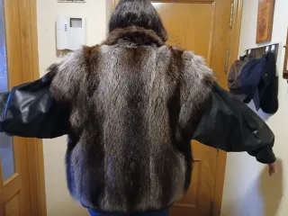 Chaqueta Piel Negra y Marrón