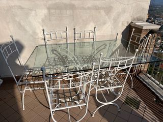 Tavolo ferro cristallo 6 sedie