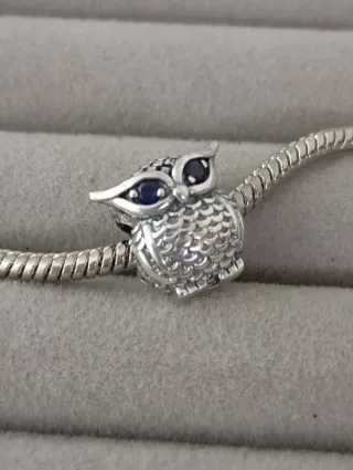 Charm búho plata nuevo