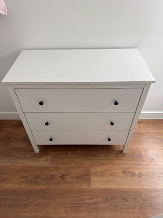Cómoda blanca 3 cajones madera