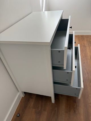 Cómoda blanca 3 cajones madera