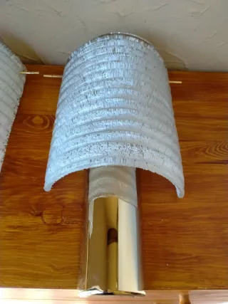 Coppia di applique in vetro spesso vintage