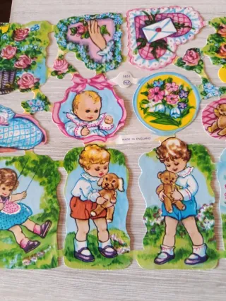 Lámina de cromos troquelados vintage