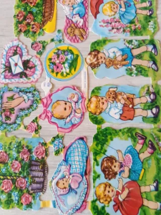 Lámina de cromos troquelados vintage