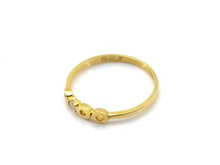 sortija oro 18k con piedra con circonita t. 17 (18,16 mm)