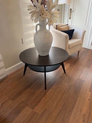 Mesa auxiliar redonda de madera 80cms